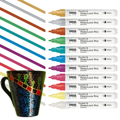 Üveg- és porcelánfilc, Kreul Metallic - különféle színekben