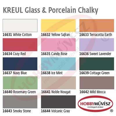 Üveg- és porcelánfesték, Kreul, Chalky - különféle színekben