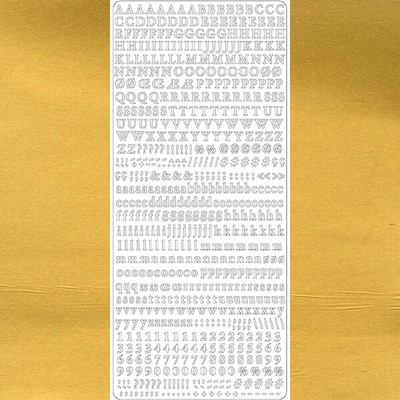 Kontúrmatrica - klasszikus betűk, számok, arany, 1847