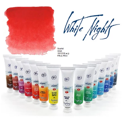 White Nights tubusos akvarellfesték, 10 ml - 318, scarlet