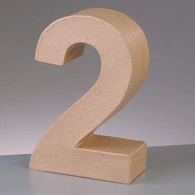 Papírmasé szám - 2, 10 cm