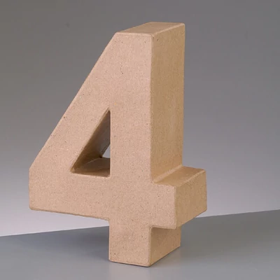 Papírmasé szám - 4, 10 cm