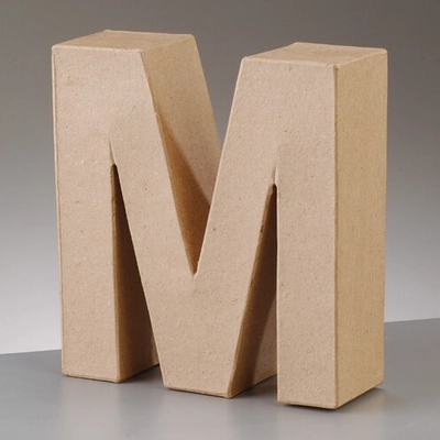 Papírmasé betű - M, 10 cm