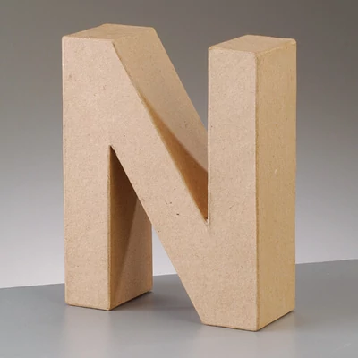 Papírmasé betű - N, 10 cm