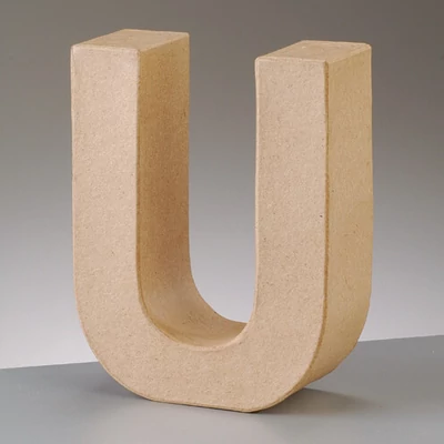 Papírmasé betű - U, 10 cm