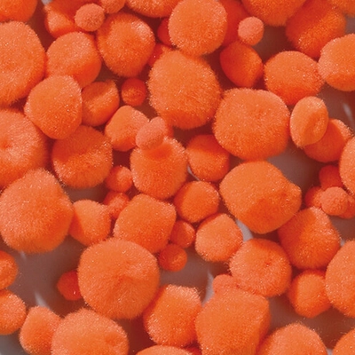 Pompon - narancs, 10-15-20-25 mm, 40 db