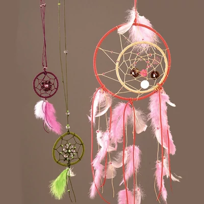 Fém alapkarika, fehér, álomfogó - 20 cm