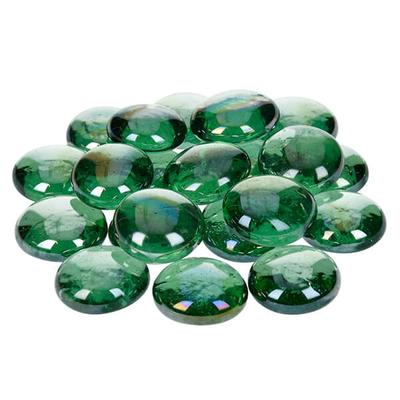 Üvegkavics, 18-20 mm, 100 g - irizáló, mohazöld