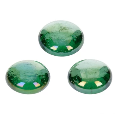 Üvegkavics, 18-20 mm, 100 g - irizáló, mohazöld