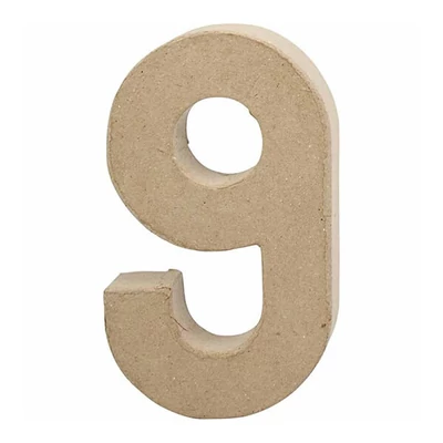 Papírmasé szám - 9, 20,5 cm