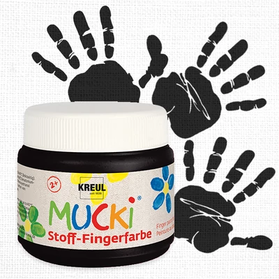 Mucki ujjfesték textilre, 150 ml - fekete