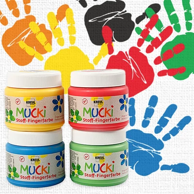 Ujjfesték textilre, Mucki, 150 ml - fehér