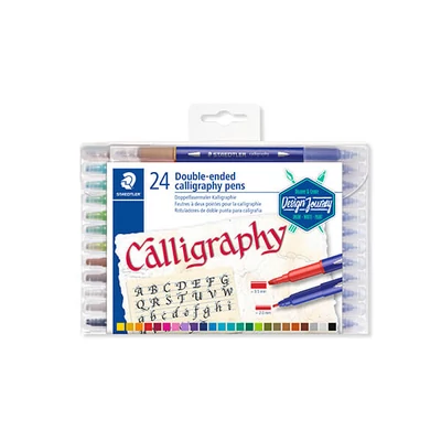 Kalligrafikus marker készlet, Staedtler, Design Journey, kétvégű - 24 db
