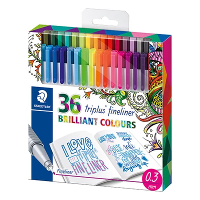 Tűfilc készlet, Staedtler, Triplus - 36 db