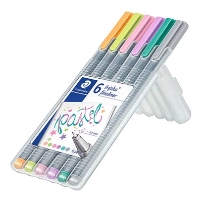 Tűfilc készlet, Staedtler, Triplus Pastel - 6 db