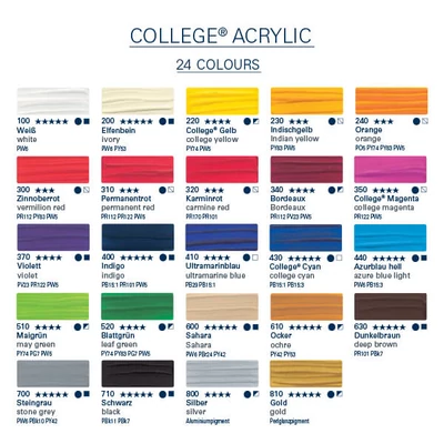 Schmincke College akrilfesték különféle színekben