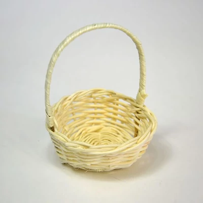 Fonott kosár, vessző, 7,5x3,5 cm, 1 db