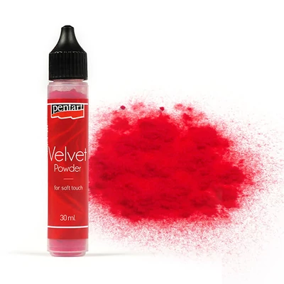 Bársonypor, 30 ml - piros, 3 g