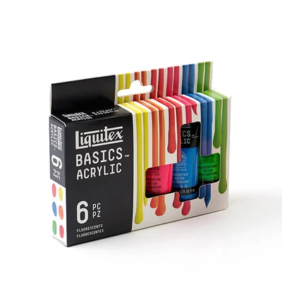 Liquitex Basics akrilfesték készlet - 6x22 ml, fluoreszkáló színek