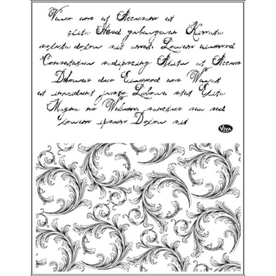 Pecsételő szilikon, 14x18 cm - Írás és viráginda