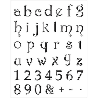 Pecsételő szilikon, 14x18 cm - abc betűk, számok, 1-2 cm