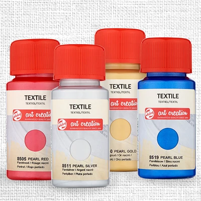 Art Creation textilfesték világos anyagra - különféle gyöngyház színekben csoport