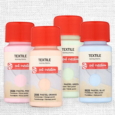 Art Creation textilfesték világos anyagra - különféle pasztell színekben csoport