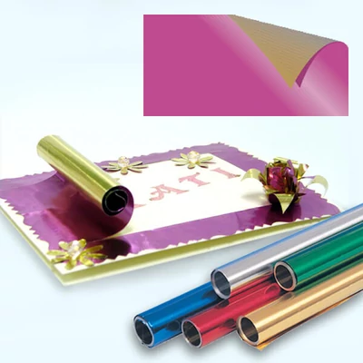 Kétoldalas alufólia, 50x80 cm - pink-arany