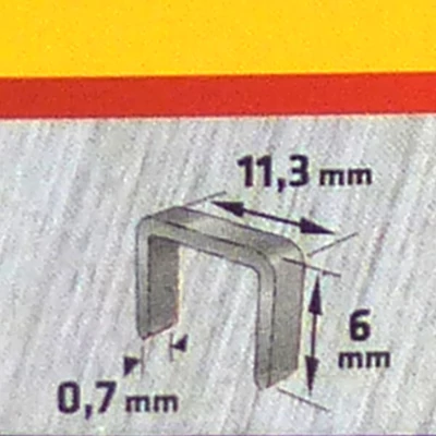 Tűzőkapocs, Topex, 6 mm, 1000 db, 41E306