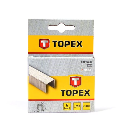 Tűzőkapocs, Topex, 6 mm, 1000 db, 41E306