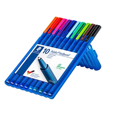 Golyóstoll készlet, Staedtler, Triplus - 10 db