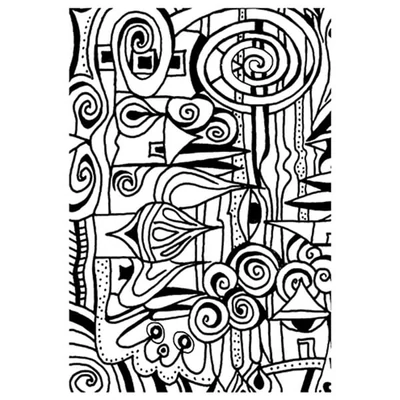 Pecsételő szilikon, 7,4x10,5 cm - Színező, falu
