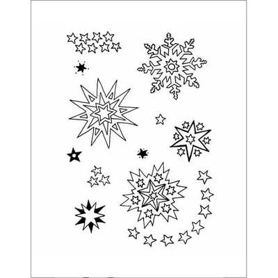 Pecsételő szilikon, 7,4x10,5 cm - Csillagok