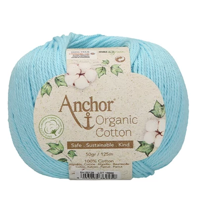 Horgolófonal, Anchor Organic Cotton, 50 g, vegán - 00129 vízkék