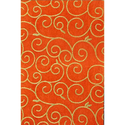 Pamutpapír, 50x70 cm, Arabeszk, arany - 43, narancssárga