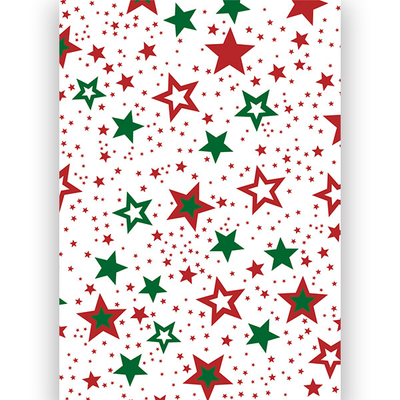 Transzparens papír, A4 - Csillagok, piros-zöld