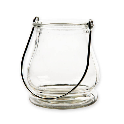 Üveg viharlámpa akasztóval - 9x9,5 cm