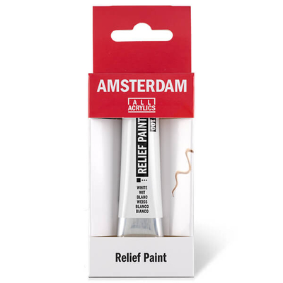 Amsterdam Relief Paint kontúrfesték, nem kiégethető, 20 ml - fehér, 100