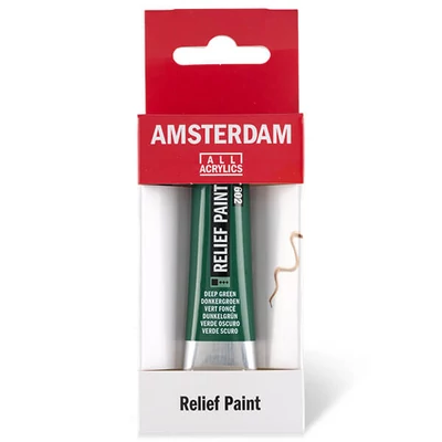 Amsterdam Relief Paint kontúrfesték, nem kiégethető, 20 ml - sötétzöld, 602