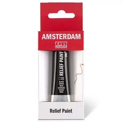 Amsterdam Relief Paint kontúrfesték, nem kiégethető, 20 ml - fekete, 700
