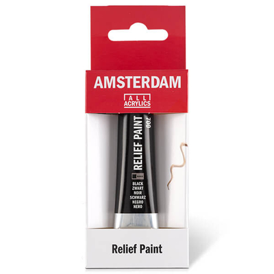 Amsterdam Relief Paint kontúrfesték, nem kiégethető, 20 ml - fekete, 700