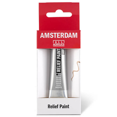 Amsterdam Relief Paint kontúrfesték, nem kiégethető, 20 ml - ezüst, 800