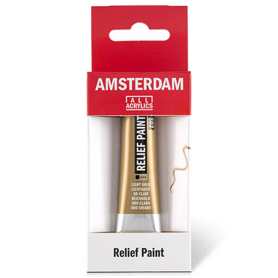 Amsterdam Relief Paint kontúrfesték, nem kiégethető, 20 ml - világosarany, 802