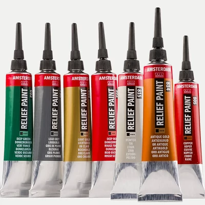 Amsterdam Relief Paint kontúrfesték, nem kiégethető, 20 ml - különféle színekben