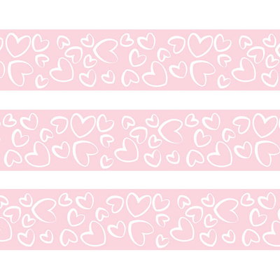 Washi tape, 15 mm, 10 m - szívek, rózsaszín