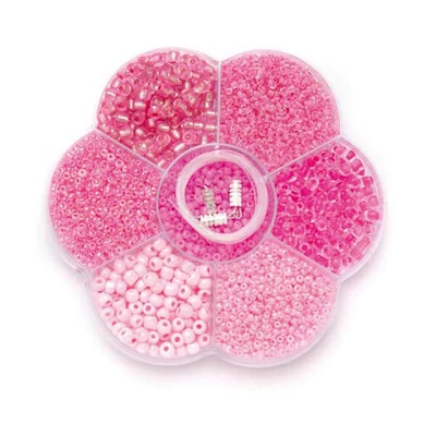 Üveggyöngy válogatás - pink mix