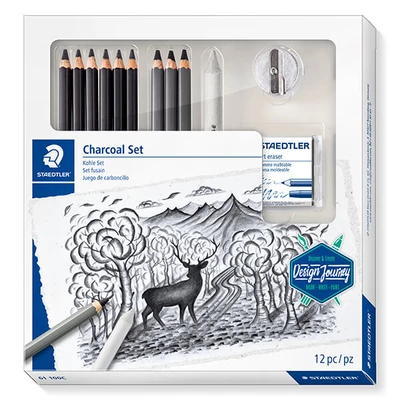 Grafitceruza készlet, Staedtler, Design Journey, Mars Lumograph, hegyezővel, gyurmaradírral