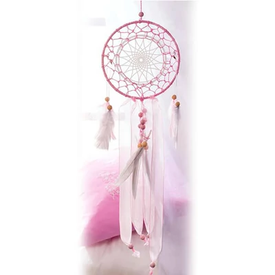 Akasztható toll fa golyóval - pink