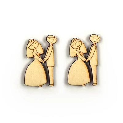 Fafigura csomagban - Ifjú pár, 2 db