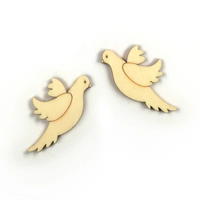 Fafigura csomagban - Gerle pár fadísz, 2 db